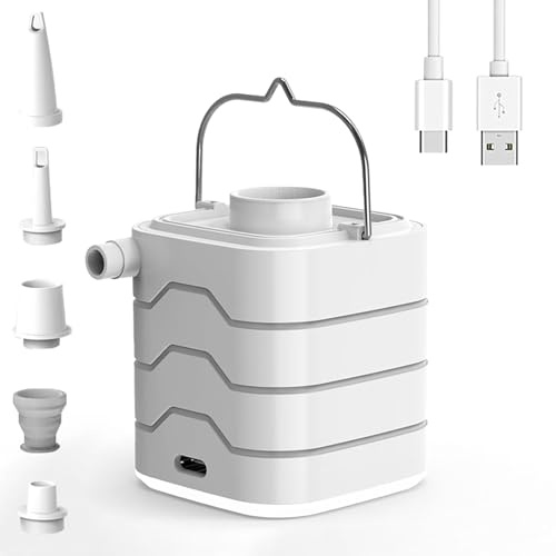 MUMAPI Air Pump for Inflatables, Portable Electric Air Pump with 1800 mAh Battery, 4X Quick Inflator & Deflator, 720 L/min Pump for Air Mattress, Pool Floats, Vacuum Storage Bags