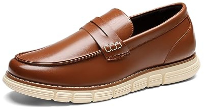 Bruno Marc Casual herrskor slip-on lätta Penny Loafers, Brun, 41 EU