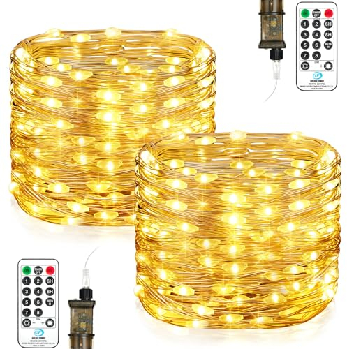 Vacoulery Guirnalda de Luces LED con Enchufe, 18M 150LEDs Guirnalda Luces Exterior, 8 Modes Luces de Hadas con Temporizador para Navidad Balcón Interior Bodas