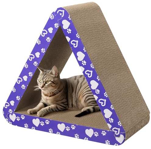 Navaris 3-in-1 Katzen Kratzbrett - Katzen Spielzeug - Kratzbrett Katzen - Kratzpappe Katzen - Kratz Wellpappe - Einfache Montage und multifunktional - Flach