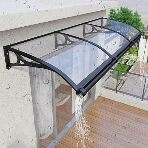 Moderne marquise de porte exterieur avec évier de guidage, aluminium auvent de terrasse, Extérieur porte d'entree auvent, Protection contre la pluie et la neige,Protection UV, silencieux. ( Color : Cl