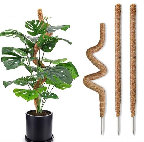 4 Pack Moospfahl für Pflanzen Monstera Großes Biegsames Blumenspalier Handgemachte Coco Coir Twist Pflanzen Stützen für Kletterpflanzen Indoor (Size : 47.2in)