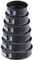 FUNSUEI Juego de 6 moldes para tartas de 18 cm, 20 cm, 22 cm, 24 cm, 26 cm, 28 cm, redondos, color negro, con revestimiento antiadherente y base extraíble, antiadherentes para hornear