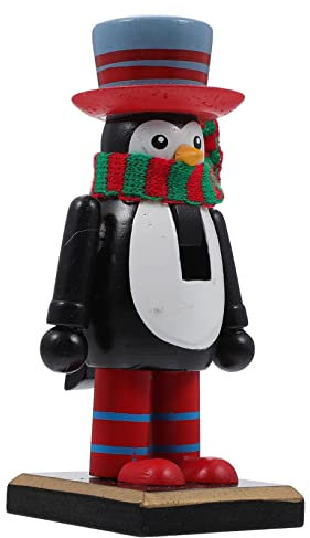 TOPBATHY Christmas Nutcracker Puppet Ornament Walnut Doll Toy Desktop Decor Penguin Figure Holiday Decoration for Christmas Table and Window Display