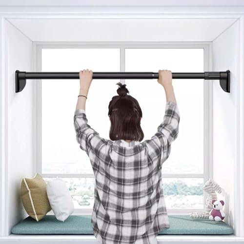 Modmetal Heavy Duty Adjustable Closet Rod No-Drill,Extender Hanging Clothes Pole,Shower Curtain Rods | Window Curtain Bar | Wardrobe Garment Organizer Rod