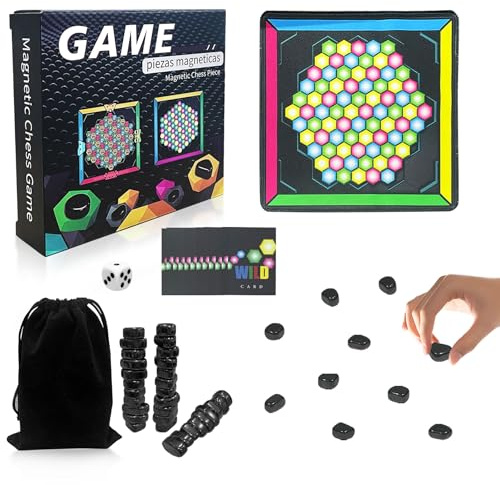 Magnetisches Schachspiel, Magnetspiel mit Gamepad Schachbrett Magnetisch, Tischs Magnetspiels, Tragbares Schachbrett Brettspiele Geburtstagsgeschenk (32 Stück)