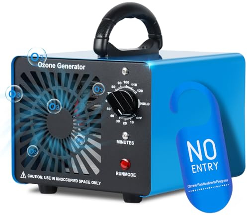 Ozongenerator 75000mg/H,GMGXX Ozon Luftreiniger Ozongerät bis zu 400㎡,120-Minuten-Timer,O3 Ozonisator für Auto Garagen Wohnung Hotels Küche und Haustiere,Reinigen Gerüche/Verschmutzung, OG-75