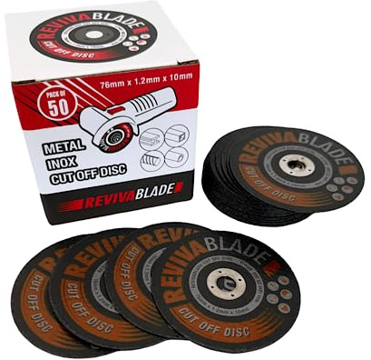 Revivablade® 76mm (3) Cutting Discs – 50 Pack – 1.2mm Ultra Thin Cut Off Wheels for Metal & Stainless Steel (Inox) – For 3 Cut Off Tools & Angle Grinders