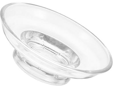 OUNONA Portasapone Rotondo in Vetro Trasparente Per Bagno e Cucina Facile Da Pulire Design Chiaro Per Monitorare Sapone Per Lavabo e Piano Bagno