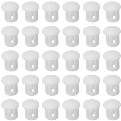 30Pcs White Panel Plugs Round Drill Hole Screw Caps Covers For Covering Holes In Kitchen Cabinets And Furniture
