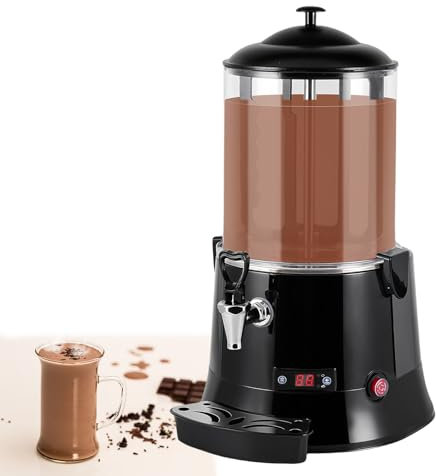 Glowdora Máquina De Chocolate Caliente, Templadora De Chocolate Ajustable De 30 A 90 °C, Dispensador De Bebida De Chocolate Comercial De 400 W, 5 L, 10 L para Restaurantes, Cafeterías, Etc.,10L