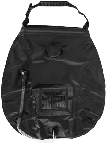 Fafeicy Solar Camping -Bag Dusche, Transparentes Seitenthermometer. Sunny Tube Solar Pipe 20L Dusche mit Einem Strandgriff (Black)