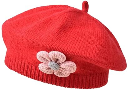 Koerye Cappello Invernale da Bambina Cappello a Berretto Caldo Toddler Elegante Ragazza Infantile Caldo Berretto Rosso