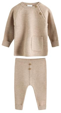 NEXT Bebés niño Conjunto de jersey y leggings de punto para bebé Neutro 9 Meses-12 Meses