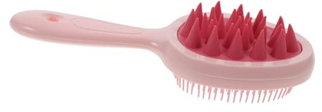 HAMPPLIES Scalp Massager Shampoo Brush with Dual-handle for Deep Hair Root Cleansing and Exfoliating Wet Dry Use Hair Scrubber Comb for Dandruff Removal and Relaxing Scalp Massage in Shower