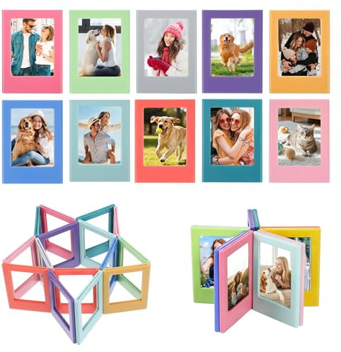 yolzhxe 12 Pcs Magnetische Bilderrahmen, 8,8x6,5cm DIY Magnet Bilderrahmen