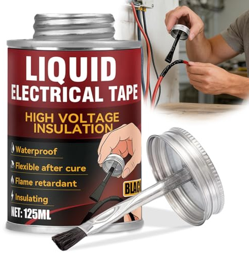 JOYAONE Liquid Electrical Tape – Black Liquid Wire Insulation, Waterproof & Heat Resistant Coating for Cable Repair and Electrical Sealing, Ideal for Home Flexible Wire Equipment Repair, Automotive