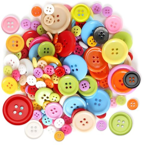 HMCEY 100 Piezas Botones de Colores Manualidades,Redondos Botones Decorativos para Ropa,Botone para Coser Multicolor,Botone Abrigo para Vaqueros,Buttons for Clothes para DIY Artesanía, Decoración