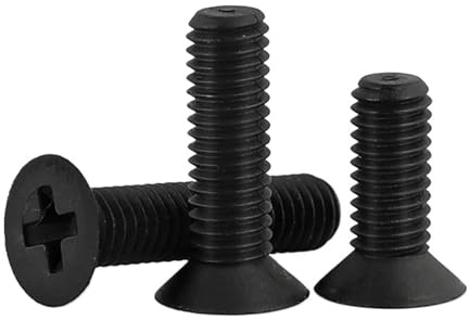 20/50 Stück M2 M2.5 M3 M4 M5 M6 M8 Senkkopfschrauben aus weißem Kunststoff und Nylon mit flachem Kopf(Black,M2.5x15mm (50pcs))
