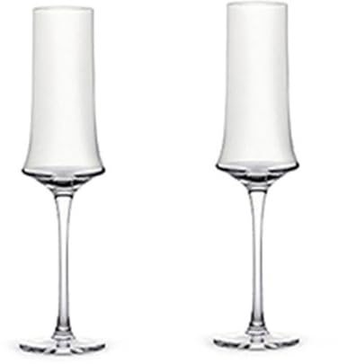 LJHFG63KUYT Flute da champagne con piedi alti, set da 2, capacità 143,7 g, in vetro di cristallo per coppie appuntamenti e feste di Natale