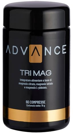 Tri Mag 60 compresse - con Magnesio Citrato, Lattato e L-Pidolato per Contrastare Stanchezza, Stress e Crampi e Supportare Energia e Attività Fisica