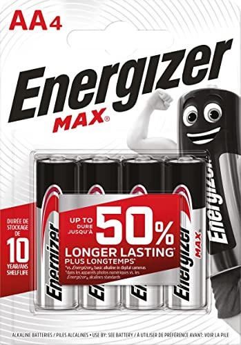 Energizer AA Max Alkaline 1.5V Pile Non Ricaricabile, 4 pezzi