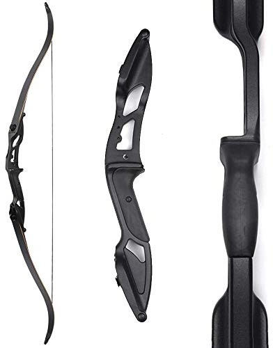 SHARROW Bågskytte Takedown Recurvebåge Vuxen Jaktbåge 58 tum Aluminiumlegering Båghandtag Recurvebågar 30-50lbs för Utomhusjakt Skytte (Svart, 30lbs)