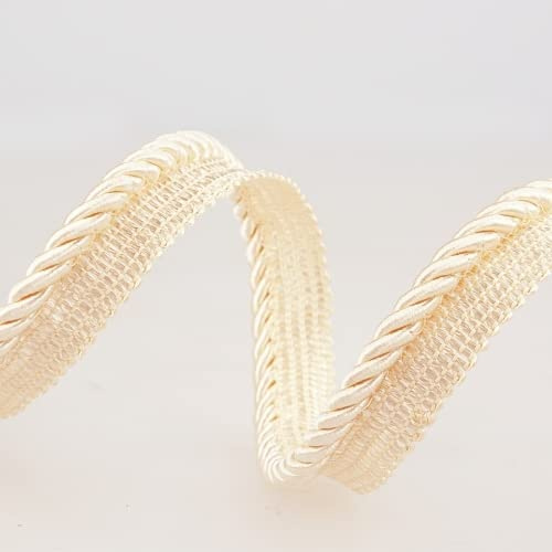 Flanged Piping Cord Cream - per metre