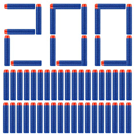 EXTSUD Darts Pfeile für Nerf Zubehör, 200 Stück Refill Bullets Pfeile für N-Strike Elite Blasters Pfeile Dart Bullets Spielzeugpistole für Kinder, 1995424, Blau