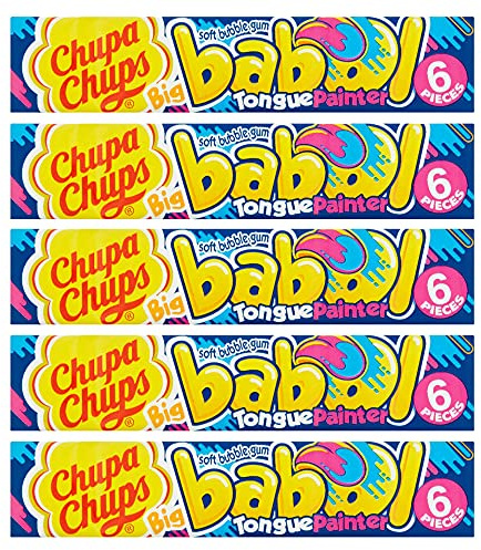 5 x 6 pezzi Soft Chewing Bubble Gum Blue Raspberry Sweet Snack Fruttato Lingua Pittore