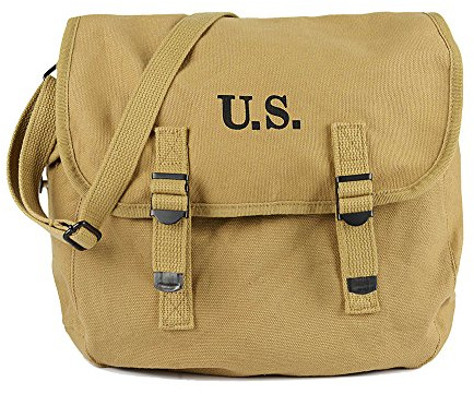 SMONT WW2 US Army M1936 Messenger Bag Lightweight Vintage Canvas WWII Shoulder Military Bag 12 Vintage Tactical Musette Satchel Bags Military Crossbody Haversack Canvas Messenger Bag