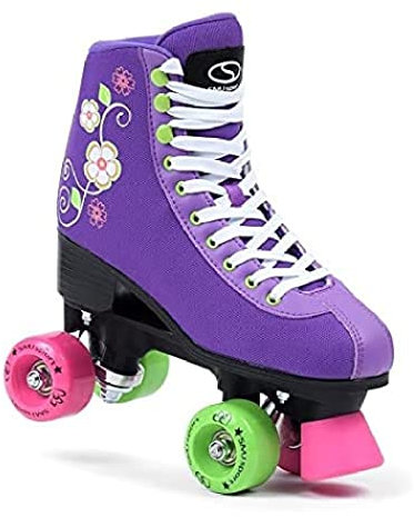 SMJ sport Damen Klassische Retro Rollschuhe | ABEC7 Kugellager | Mint Rosa Mädchen Classic Roller Skates Inliner Inlineskates | Gr. 35, 36, 37, 38, 39, 40, 41 (Lila (Premium), 36)