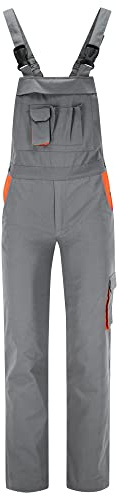 BWOLF Sigma - Peto de trabajo para hombre con bolsillos laterales multifuncionales y bolsillos traseros, gris/naranja, XXL