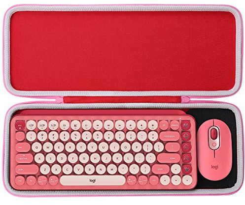 Aenllosi Étui de Rangement pour Logitech Pop Icon Cambo/Pop Keys, Rouge | Coque Rigide Protectrice, Étui Seul, Rangement de Protection, Utilisation Quotidienne, Stockage Sûr, Usage Quotidien