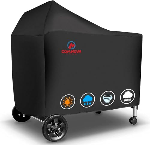 Comnova Grill Cover for Weber 22 Inch Performer Premium and Deluxe - 600D BBQ Cover for Weber Performer Premium/Deluxe 22 Charcoal Grill, Heavy Duty, Waterproof, Fade Resistant and Tear Resistant