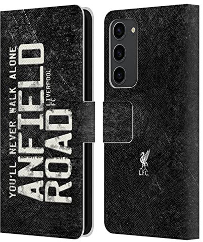 Head Case Designs Offizielle Liverpool Football Club Strasse Anfield Schwarz Liver Bird YNWA Leder-Wallet-Hülle Kompatibel mit Samsung Galaxy S23+ 5G