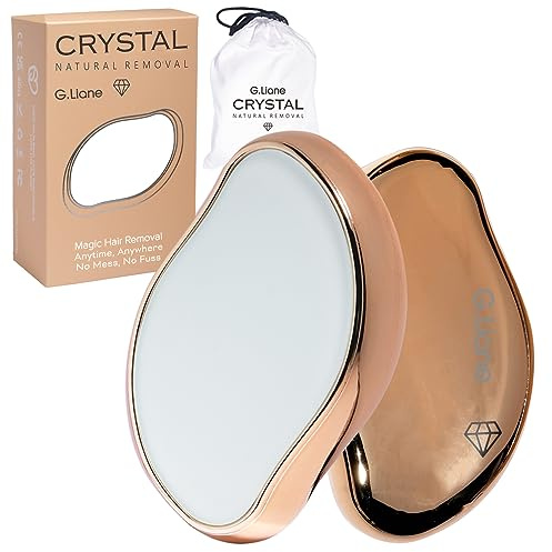 G.Liane Crystal Hair Eraser,Crystal Hair Remover and Exfoliator,Nano Glass Hair Remover Stone,Reusable Painless Physical Hair Removal Depilator for Men Women Quick Soft Silky Skin (Gold)
