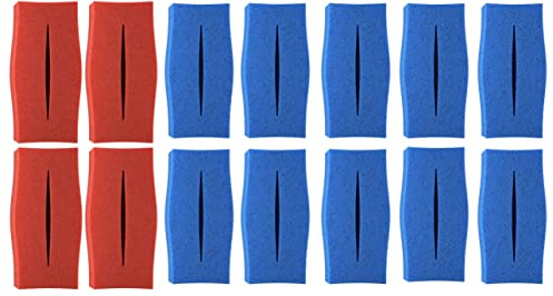 14 x Ersatz Filter Schwamm passend für Oase Biotec 30 (10x grob 10ppi + 4X fein 30ppi) | Set 10x Blau 4X Rot
