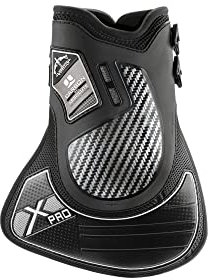 Veredus, Rückenprotektor Carbon Gel Absolute X Pro innovativ für das Hindernissprung von Marcus Ehning - ein Paar schwarze Knöchelprotektoren Größe L