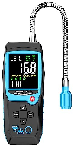 Aicevoos F12 Détecteur de gaz, Appareil de Recherche de fuites de gaz avec Affichage numérique et Alarme sonore pour localiser la Source d'une Fuite de gaz Inflammable