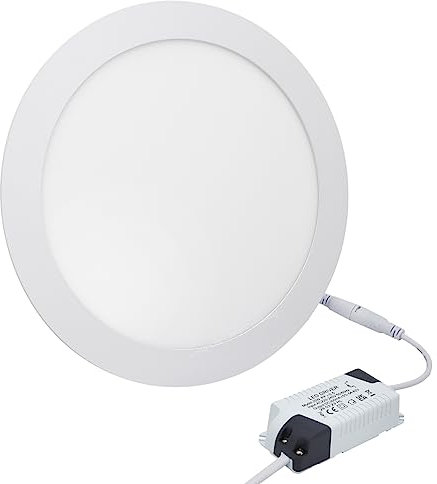 Recessed LED Ceiling Panel Light Round 20w Cool White 6500k 240mm x 240mm Cut Out 225mm Long Life Span 20WR65K