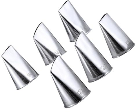 Milisten 6pcs Piping Tip Baking Pastry Tip Russian Cake Fondant Icing Cream Nozzle Icing Piping Bag Tips Cream Squeeze Mouth Rose Nozzle Stainless Steel Biscuit Paper Cup