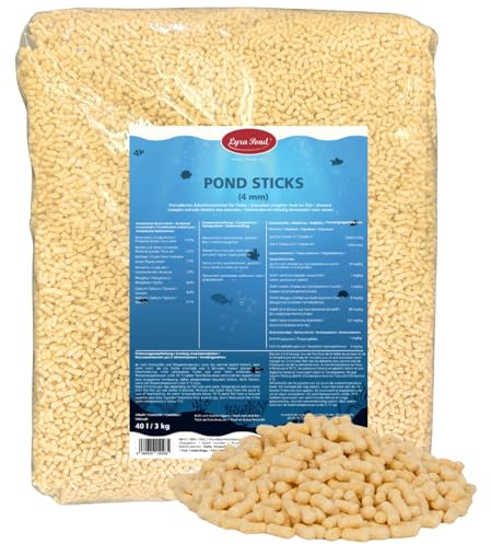 Lyra Pond® 40 L (3 kg) Pond Sticks Fischfutter Teichfutter schwimmend | Schwimmendes Fischfutter - Leicht verdauliches Teichfutter durch Weizenkeime - Artgerechte Zusammensetzung für Fische