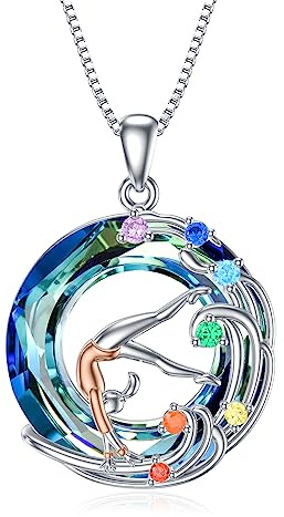 ROMANTICWORK Collier en argent sterling 925 pour femme - Ballet/Gymnastique - Bijou de sport pour ballerine - Cadeau de gymnastique pour fille, Argent sterling