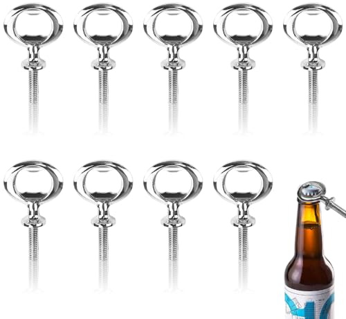 CAREDGO 10 Stück Flaschenöffner Rohling Metall Bieröffner Rohlinge Flaschenöffner Einsätze Bieröffner Gewinde 8.3 * 4.5cm Flaschenöffners Satz Bierflaschenöffner für DIY Kneipe Hausbar Outdoor