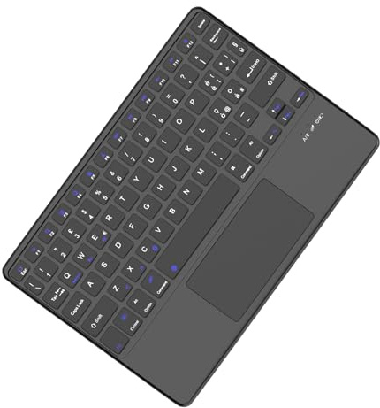 IVEOPPE Tastiera Bluetooth Wireless con Touchpad, Tastiera Bluetooth Wireless Ultrasottile per iPad, iPad Pro, Tablet Compatibile con Android/Samsung/Huawei/Xiaomi/Lenovo, Nero