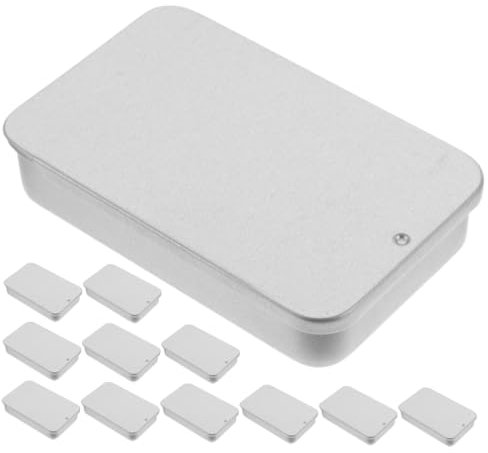 Mikinona 12stücke Blechdosen Mit Schiebedeckel Aus Metall Weißblech Aufbewahrungsboxen Kleine Organizer-boxen Für Bastelarbeiten Süßigkeitenbehälter Dosen Mit Deckel