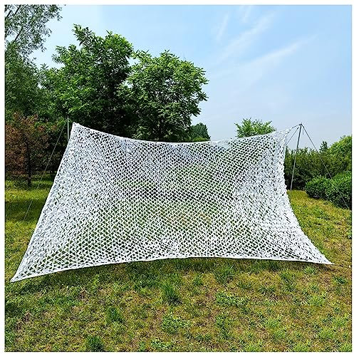 DIWAL Beschattungsnetz Camping Hitzebeständiges Weiß Tarnnetz Schattiernetz Aufhängen, Camouflage Netz Sonnenschutznetz Schattenspendend, Ideal für Pool, Terrasse, Hof, Outdoor-Aktivitäten(3x6m)