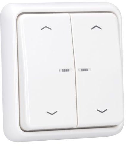 JUNG HOME Smarter Jalousietaster 2fach Komplettset BTLSCD1002 Serie CD Alpinweiß - Batterieversorgter Bluetooth Taster