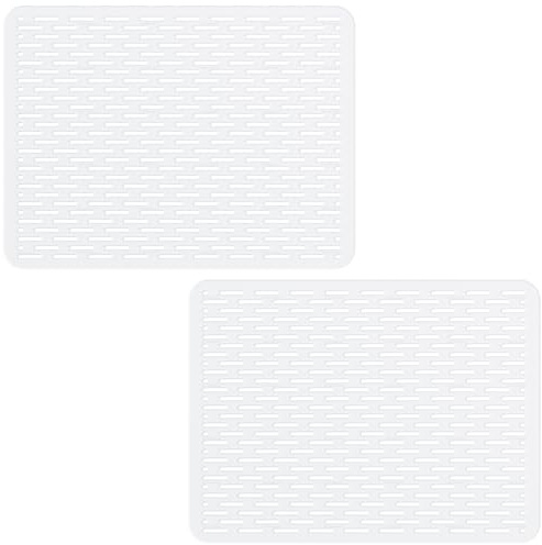 Bligli Mesh Sink Mat, 15.7 x 11.8inch Sink Prtector Mats for Kitchen Sinks, PVC Eco-Friendly Sink Protectors for Bottom of Sink, Fast Draining, Easy Cleaning, Clear